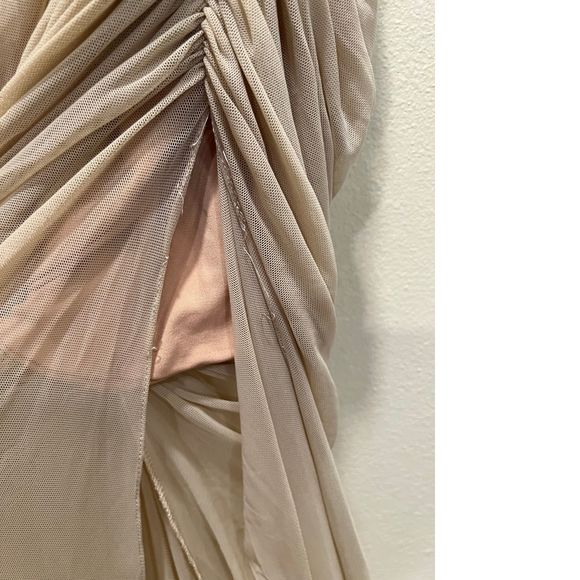 NEW Size S Nookie x REVOLVE Dita Mesh Gown in Nude Tan Beige REVOLVE MSRP $369 - Picture 6 of 9